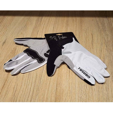 Guantes de Ciclismo de Dedo Largo Reflectantes Blanco y Negro