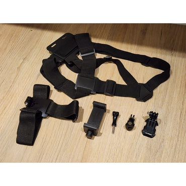 Kit PRO de Soportes para Pecho y Cabeza 6 Piezas para Cámaras de Acción