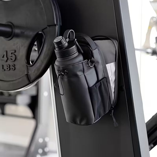 Bolsa Magnética para Gimnasio Porta Botella y Accesorios Negra