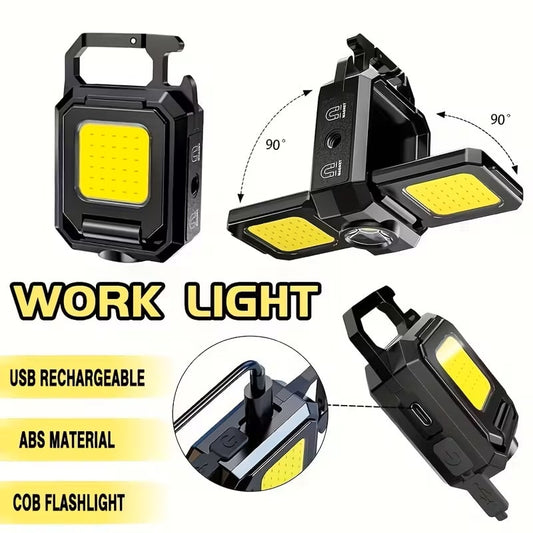 Linterna LED Doble Multifuncional Mini con Llavero Recargable USB