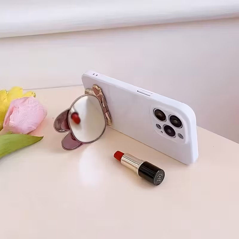 Soporte para Celular Plegable Conejito y Lazo Blanco y Dorado