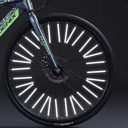 Tiras Reflectantes para Radios de Bicicleta - Material ABS Duradero - Visibilidad de 360° - Mejora la Visibilidad Nocturna y la Seguridad para Bicicletas de Montaña y Carretera - Accesorios para Bicicletas - Fácil instalación - Pack x12