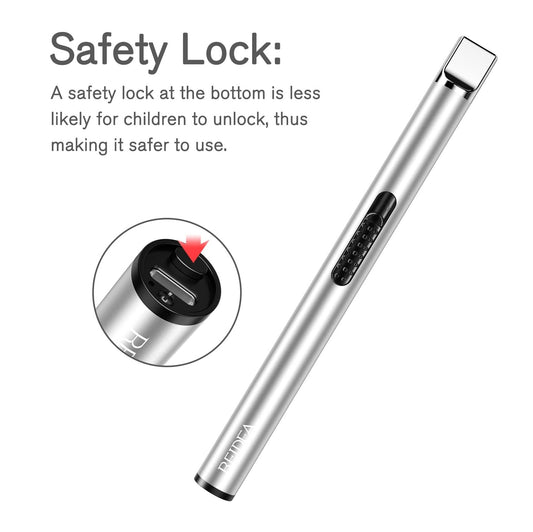 Encendedor de Velas Smart REIDEA Eléctrico de Arco – Recargable por USB con Botón Protector de Seguridad