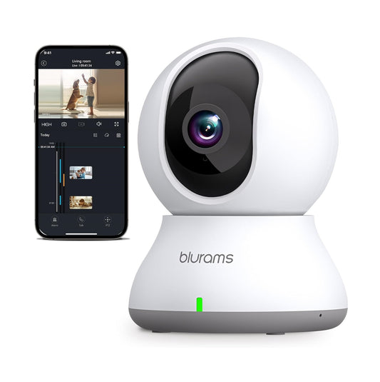 Cámara de seguridad blurams PTZ Dome 2K con audio bidireccional y visión nocturna