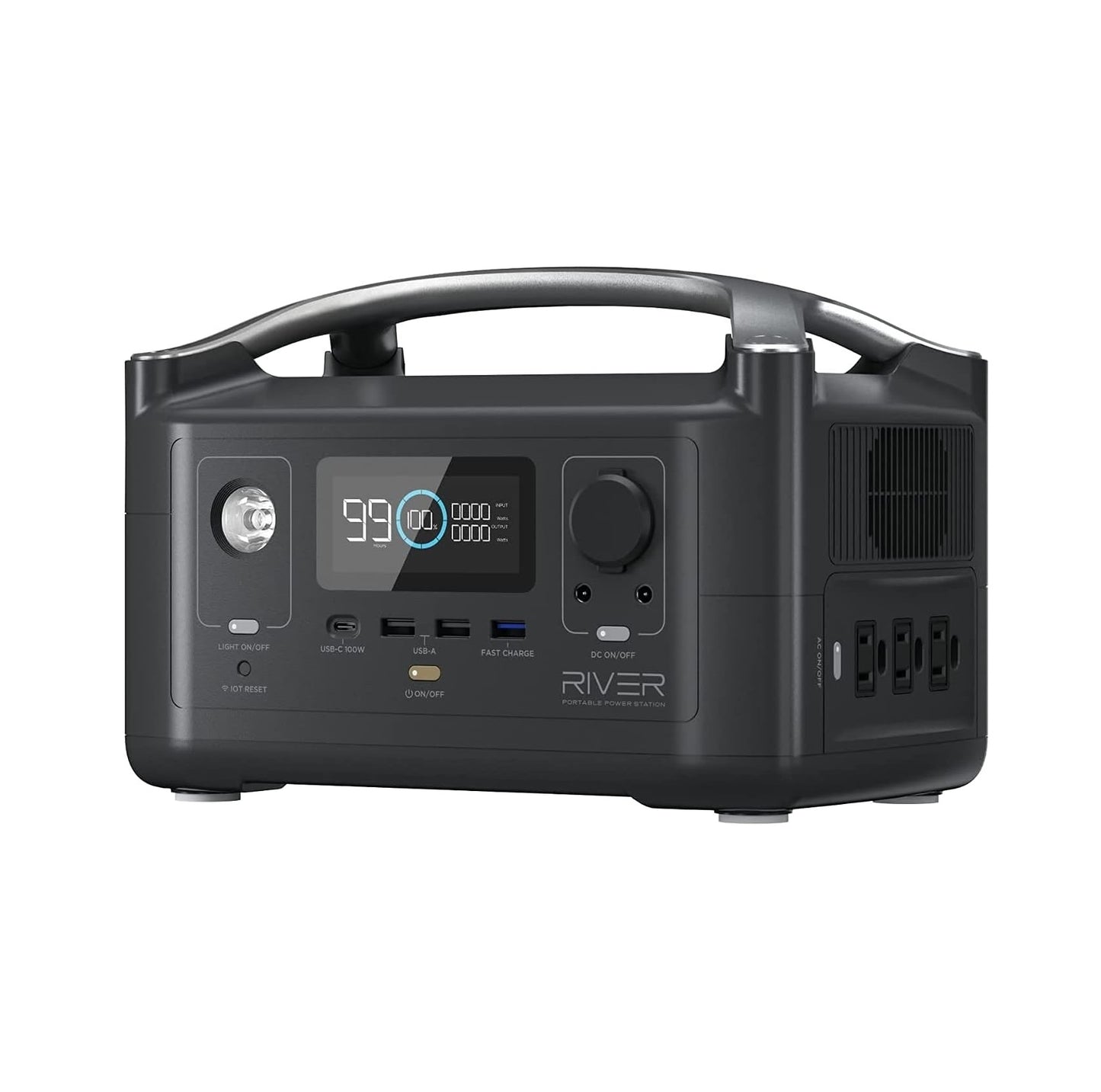 Estación de Energía Portátil - EF ECOFLOW RIVER - 288 Wh - 600 W con X-NBoost hasta 1200W - Carga Rápida y Silenciosa - Generador Solar