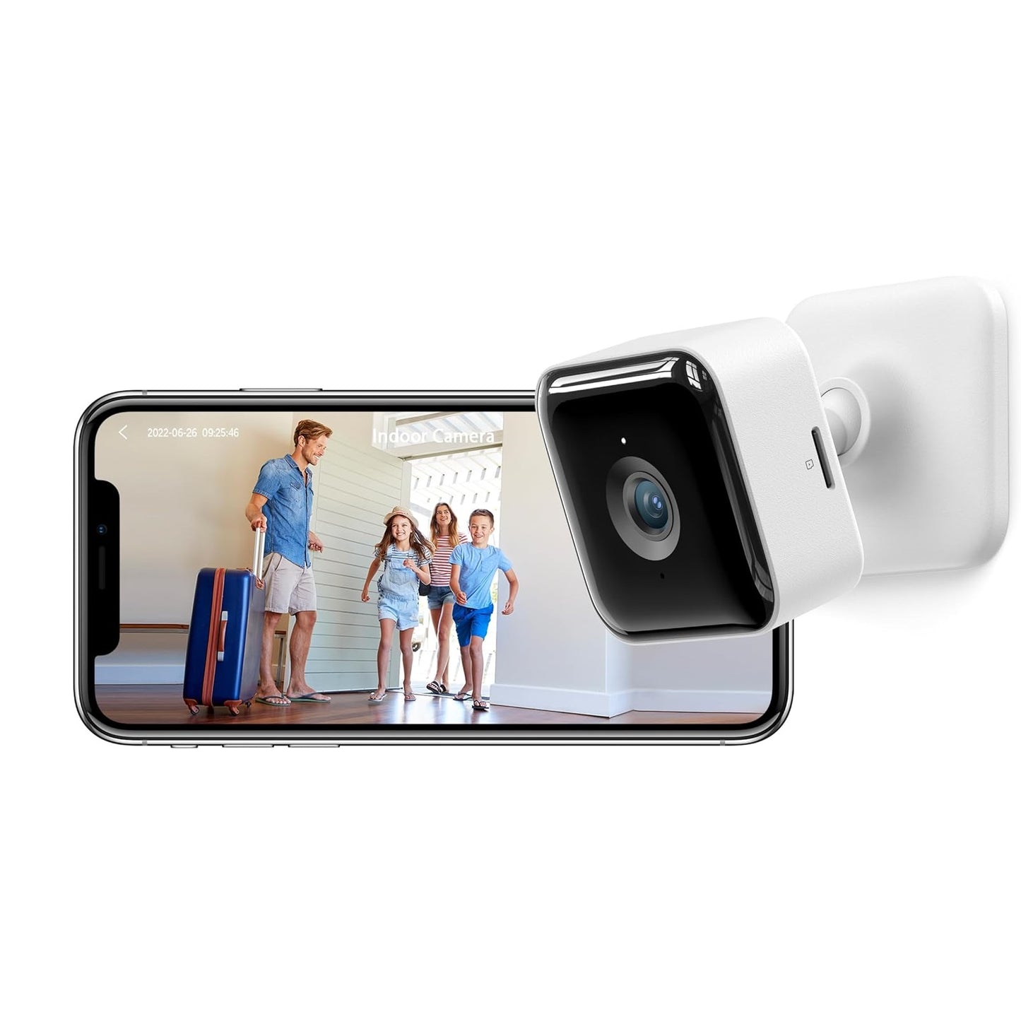 Cámara de seguridad GNCC C2 para interiores con detección de movimiento, audio bidireccional y visión nocturna