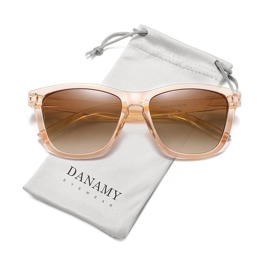 Gafas de Sol Polarizadas para Mujer Danamy - Diseño Moderno Retro, Protección UV400 - Diseño moderno - Beige Claro