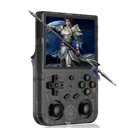 Consola Retro HD - ANBERNIC RG353V - 4452 Juegos preinstaldos - 64GB - 3,5 pulgadas IPS - 640 x 480 - Multitáctil - 5G WiFi - Bluetooth 4.2 - HDMI - Sistema Operativo Dual Android 11 y Linux - Streaming PC - Negro transparente