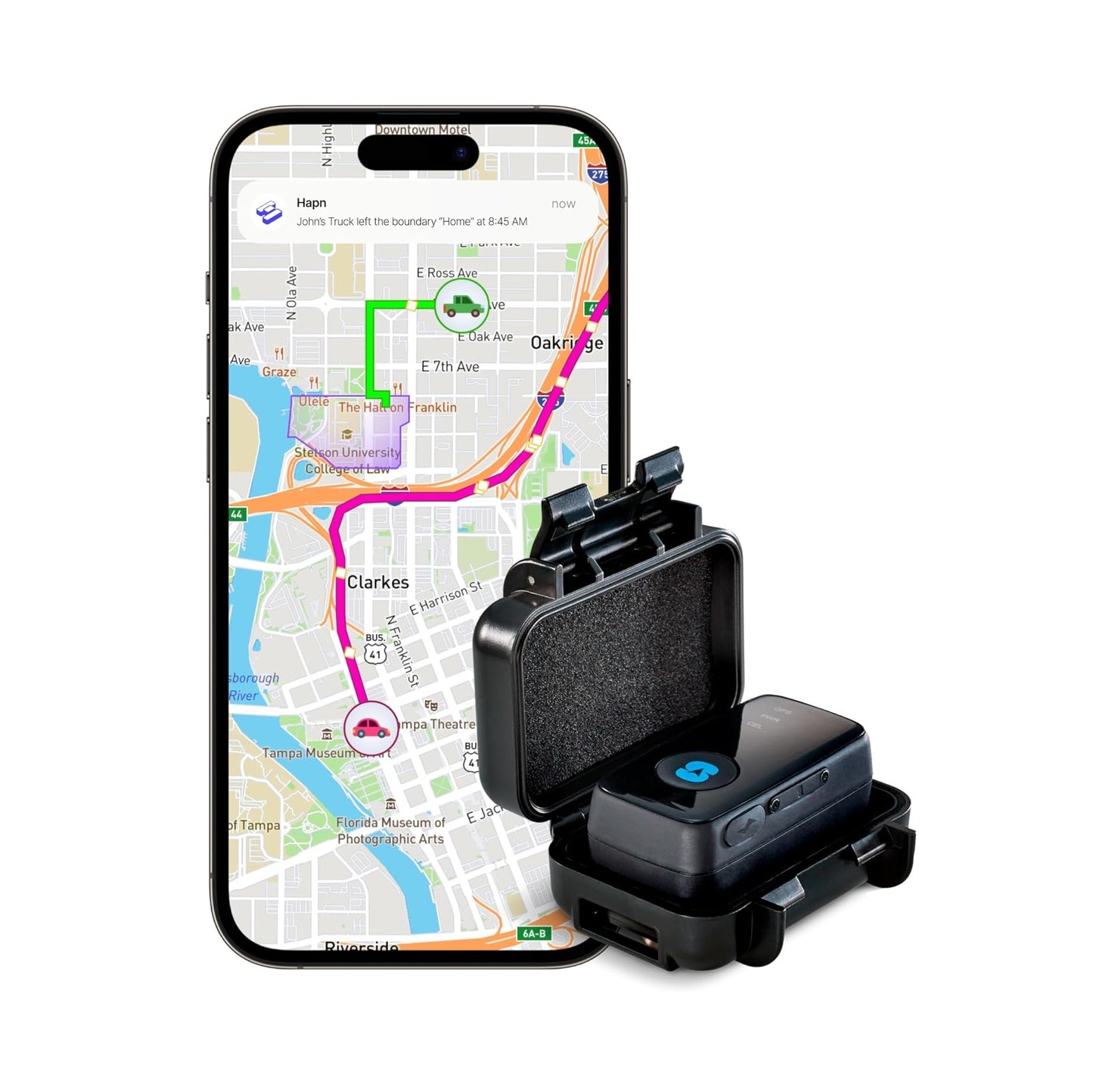 GPS Mundial 4G LTE, Rastreo en tiempo real - SPYTEC - Funda Magnética Impermeable - Batería hasta 18 días