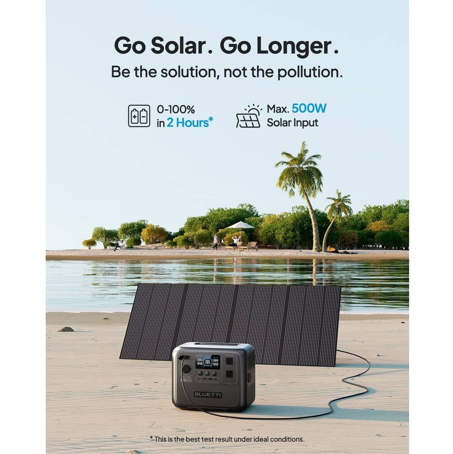 Estación de Energía Portátil - BLUETTI AC70 - LiFePO4 - 768Wh - 1000W a 2000W - Generador Solar