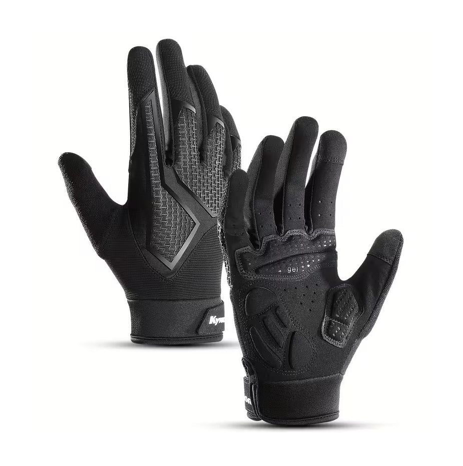 Guantes de Ciclismo de Dedos Completos – Transpirables, Antideslizantes y con Capacidad Táctil para smartphone - Accesorios Bicicleta Hombre y Mujer - Medium - Negro