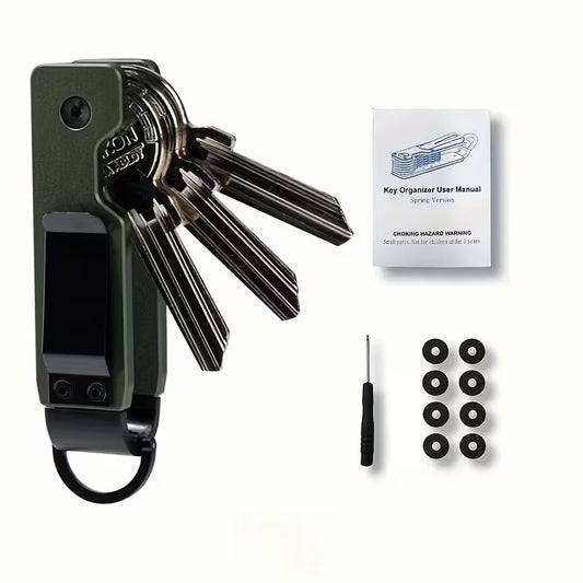 Llavero Organizador de Llaves de Aluminio Minimalista Verde