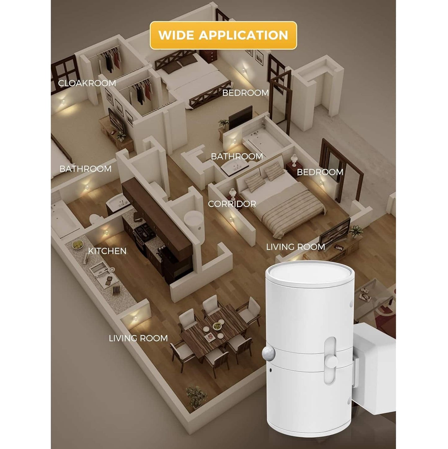 Lámpara LED Smart Nocturna con Sensor de Movimiento Pack x2