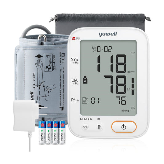 Medidor y Monitor de Presión Arterial - Voz Guiada y Doble Usuario - Grado médico profesional, Uso Doméstico, Preciso y Fácil de Usar - Lecturas de 99 x 2 - Certificación FDA y AAMI