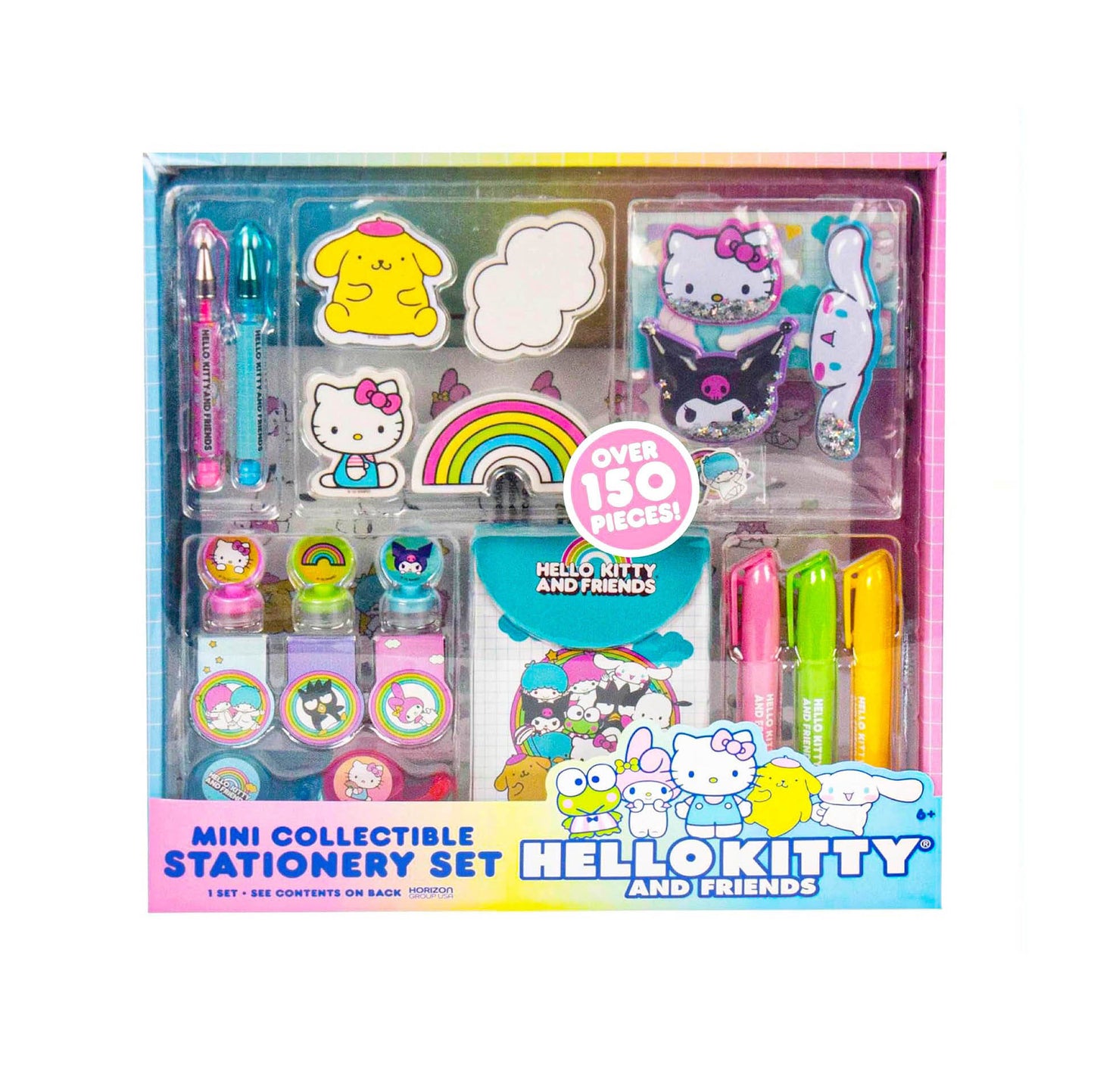 Juego de Mini Papelería Coleccionable - Hello Kitty and Friends, Kawaii y Sanrio - Divertidas Notas adhesivas, Suministros y Artículos Escolares