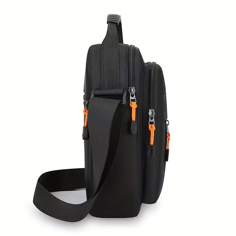 Bolso Cruzado Urbano Unisex Negro Múltiples Bolsillos Seguro