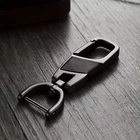 Llavero Giratorio 360° de Metal Negro para Auto