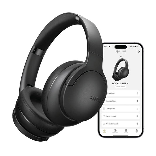 Audífonos Bluetooth Over Ear - 90 Horas de Batería - 3 Modos de Ecualización - Micrófono integrado - Sonido Hi-Fi - Negro