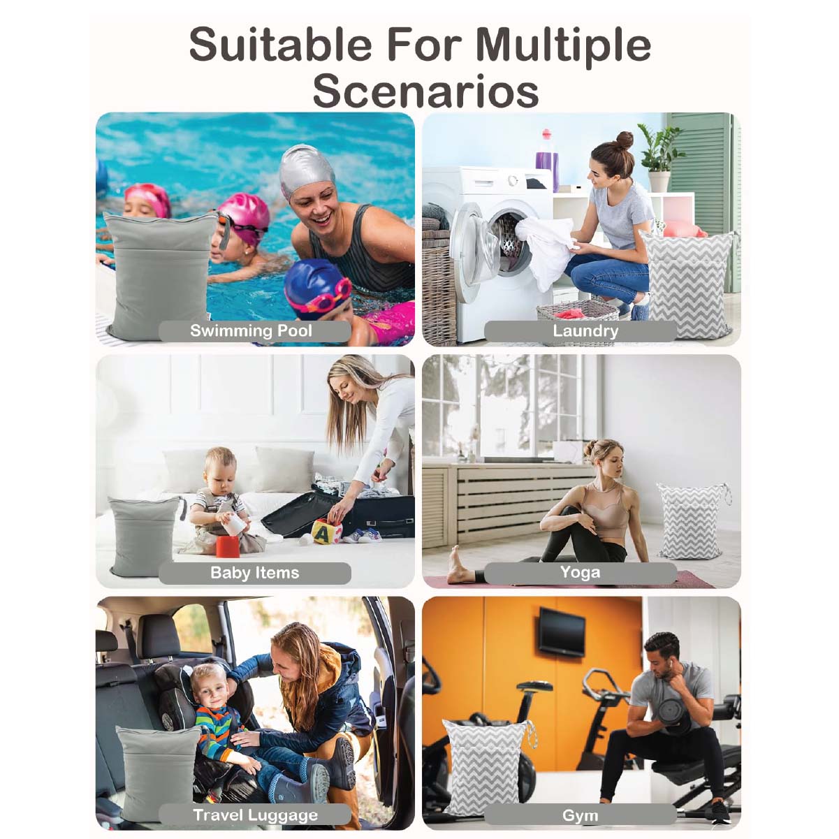 Bolsas Tela Reutilizables 2pz Impermeables Multifuncionales Viaje