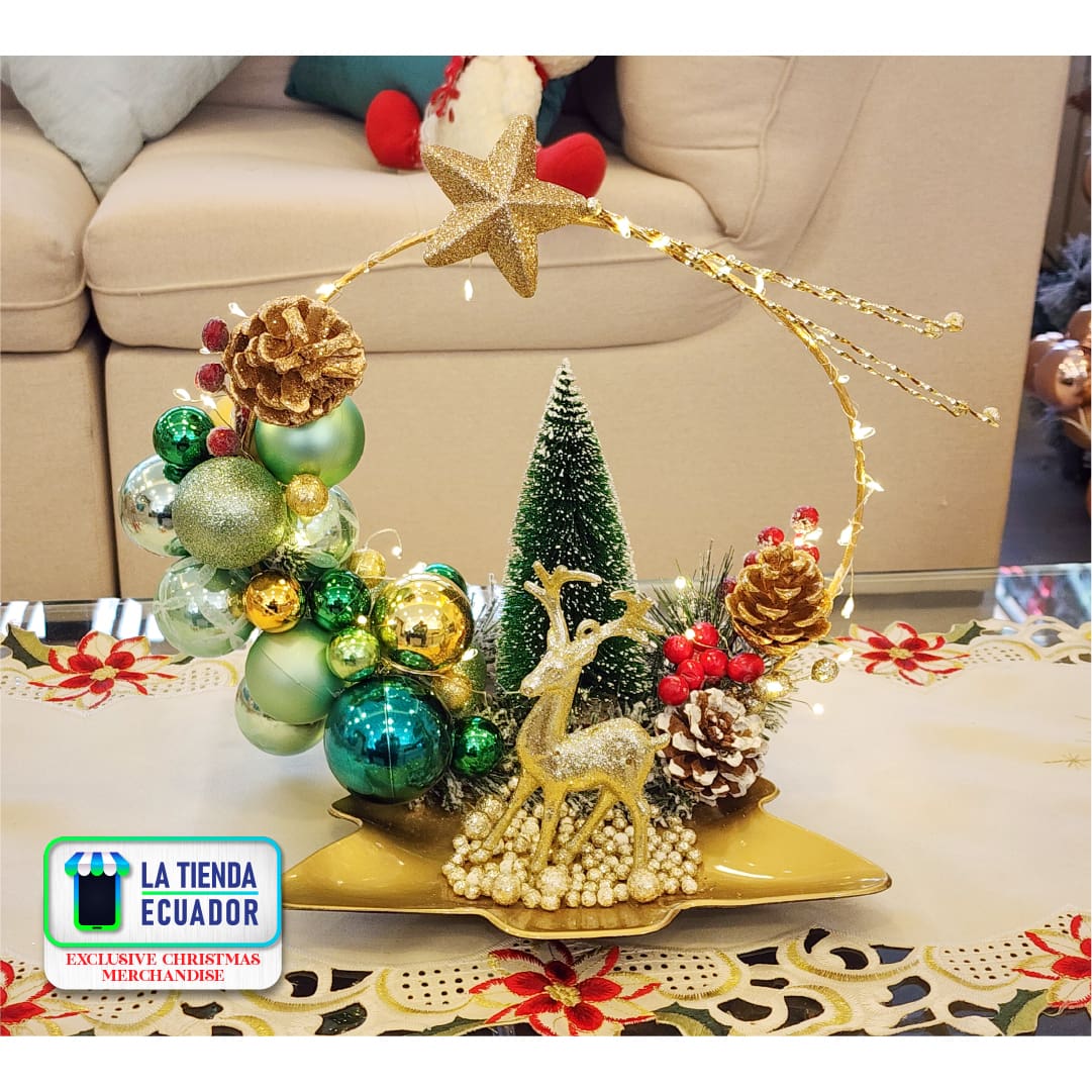 Centros de Mesa Navideños - Elegantes y acogedores - Adornos navideños - Diseños Exclusivos y Personalizados - Luz Led incorporada - Hogar, Oficina - Regalos - Varios Modelos