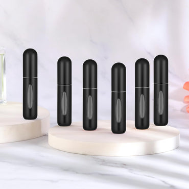 Atomizadores de Perfume Mini 5ml Unisex para Viaje Pack x6 Negro
