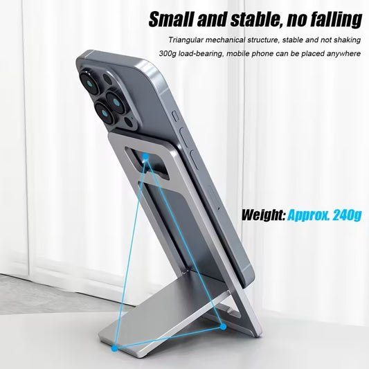 Soporte Plegable para Celular y Tablets - Con Abre Botellas - Aluminio - Portátil - Accesorios para Viaje, Oficina, Hogar - Regalo