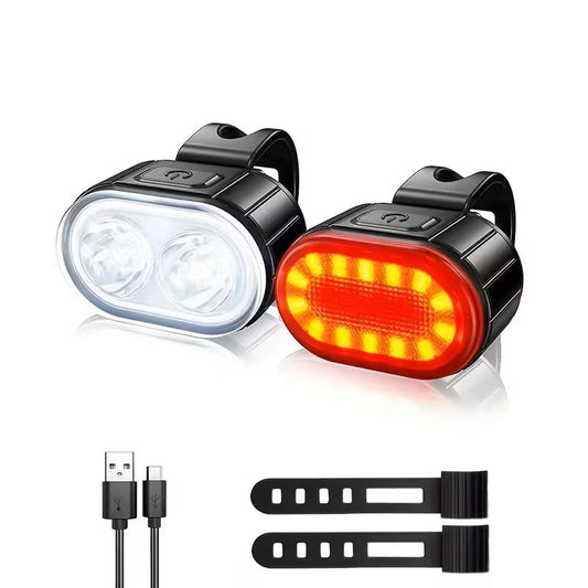Luces LED Delantera y Trasera para Bicicleta Recargables USB