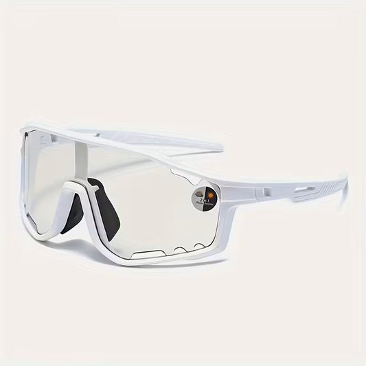 Gafas Fotocromáticas de Ciclismo Unisex - Lentes ultraligeros - Protección UV400 - Antirreflejos - Marco PC - Almohadilla Ajustable - Actividades al aire libre - Blanco