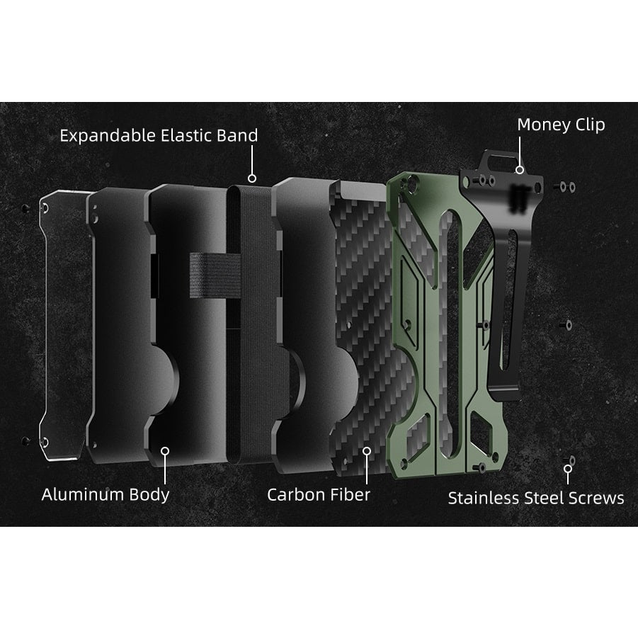 Billetera Inteligente RFID Aluminio 12 Tarjetas Transparente Compacta