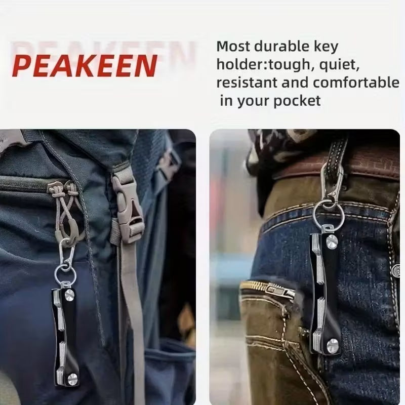 Llavero Minimalista de Aluminio organizador para 10 Llaves Negro