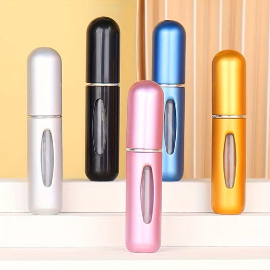 Atomizadores de Perfume Mini 5ml Aluminio y Acrílico Unisex Pack x5