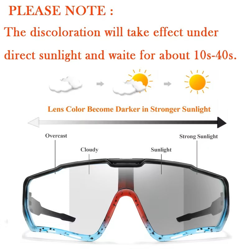 Gafas de Ciclismo Fotocromáticas Unisex – Lentes UV400 Negro/Turquesa