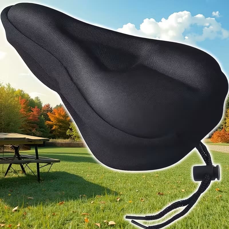 Funda de gel para asiento de bicicleta - Textura suave - Mejora la comodidad y experiencia de manejo - Accesorios Ciclismo - Negro