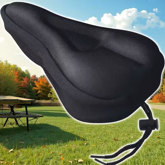 Funda de gel para asiento de bicicleta - Textura suave - Mejora la comodidad y experiencia de manejo - Accesorios Ciclismo - Negro