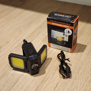 Linterna LED Doble Multifuncional Mini con Llavero Recargable USB