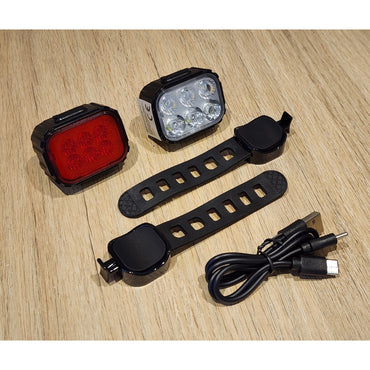 Luces Led Delantera y Trasera 500 Lúmenes Recargables USB Bicicleta
