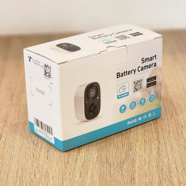 Cámara de seguridad WiFi 2.4 GHz 1080p HD con AI, Resistente al agua, Recargable