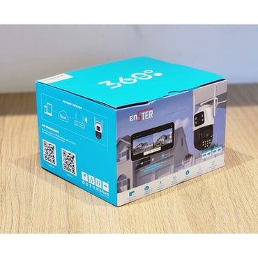 Cámara Dual Seguridad 2K 6MP – WiFi, 360° Interior/Exterior