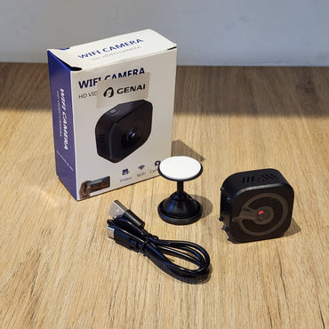 Cámara de Seguridad WiFi 480P con Visión Nocturna y Detección de Movimiento Negra