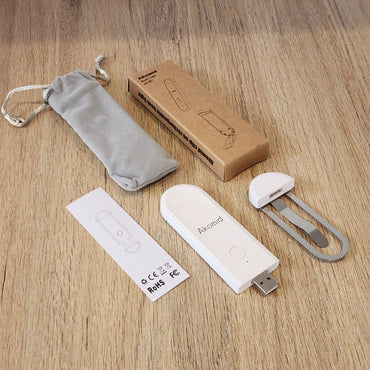 Lámpara Portátil de Lectura con Clip – USB, 8 LED, Luz Ámbar – Blanco