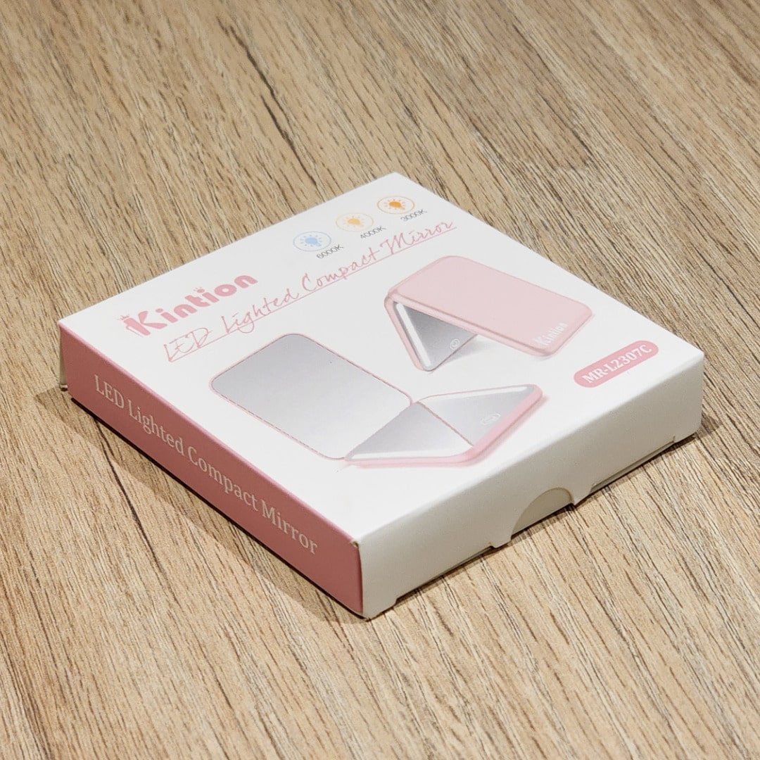 Espejo Compacto Recargable con Luz LED 3 Tonos