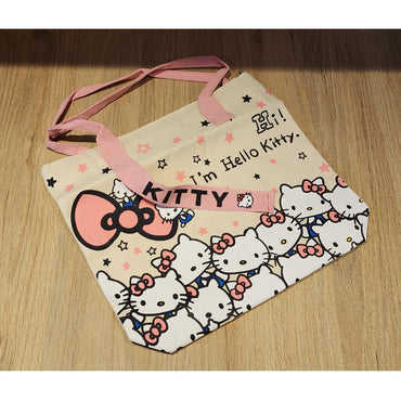 Bolso Tote Hello Kitty Mujer Gran Capacidad Blanco y Rosa