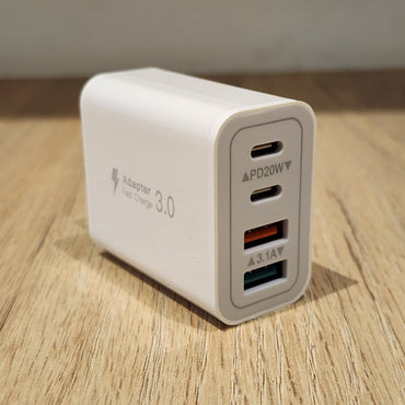 Cargador Inteligente Multi USB-C/USB-A – 40W – Carga 4 Dispositivos