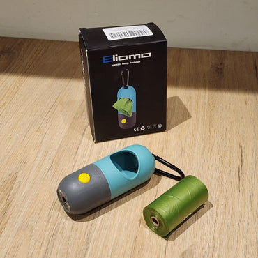 Dispensador Bolsas Perro Eliamo con Linterna LED y Clip