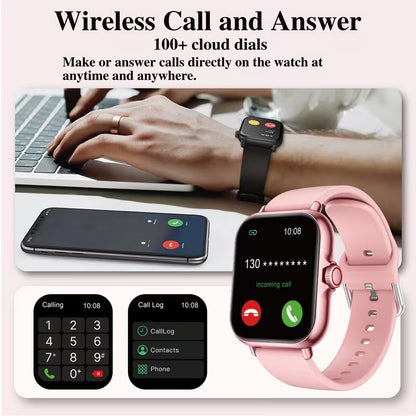 Smartwatch 1.83” con Llamadas y Monitoreo de Salud Dorado y Beige