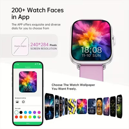 Smartwatch 1.83” con Llamadas y Monitoreo de Salud Dorado y Beige