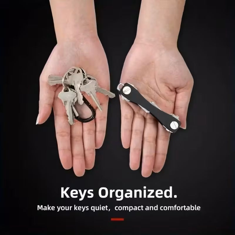 Llavero Minimalista de Aluminio organizador para 10 Llaves Negro