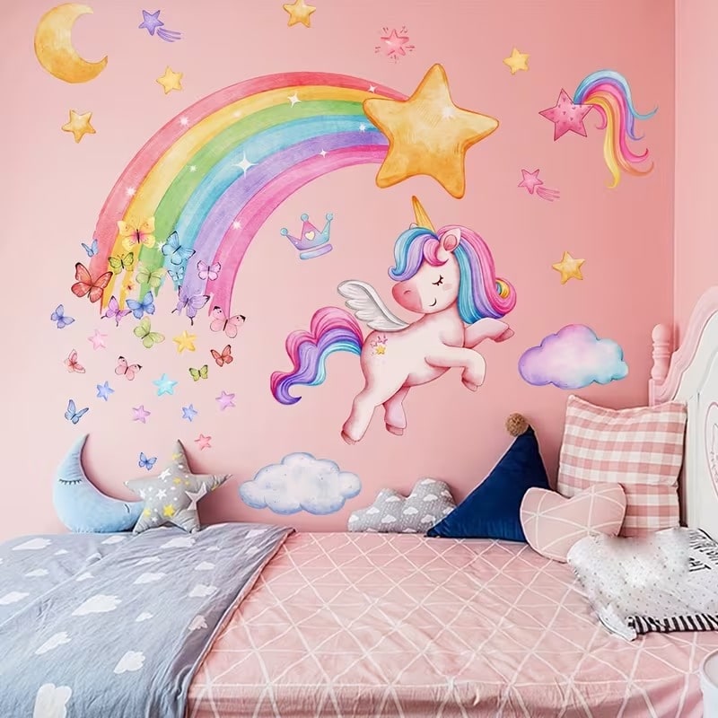 Calcomanías Decorativas de Unicornio para Dormitorio de Niñas
