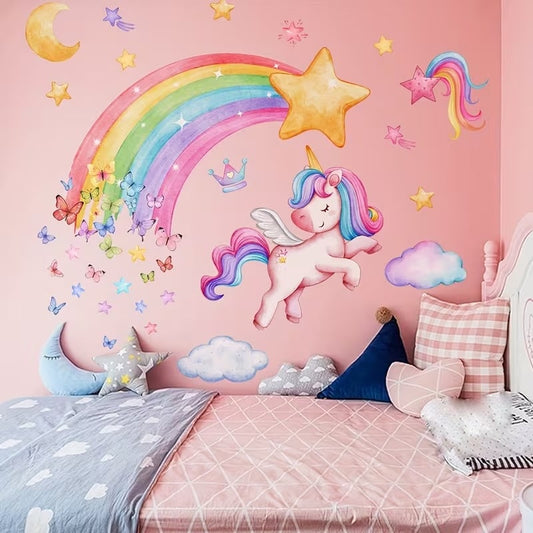 Calcomanías Decorativas de Unicornio para Dormitorio de Niñas
