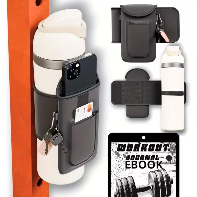 Portabotellas Magnético para Gimnasio con Soporte Negro